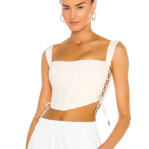 Danielle Guizio Cream Crop Top